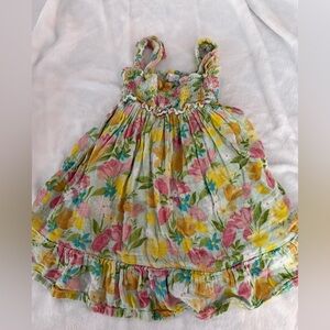 Angel Dear Springtime Tulip Smocked Organic Cotton Dress 3T